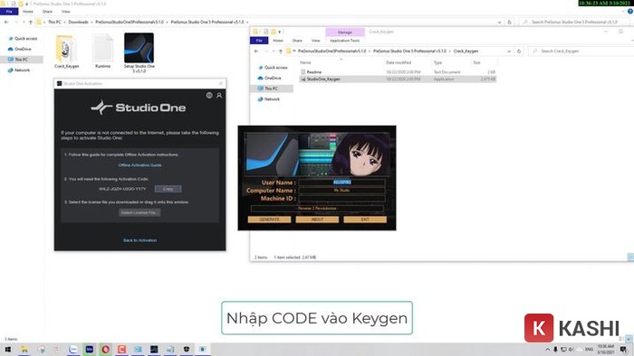 Nhập Code vào Keygen