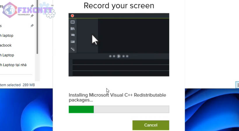 Chờ hoàn tất cài đặt phần mềm Camtasia 2023