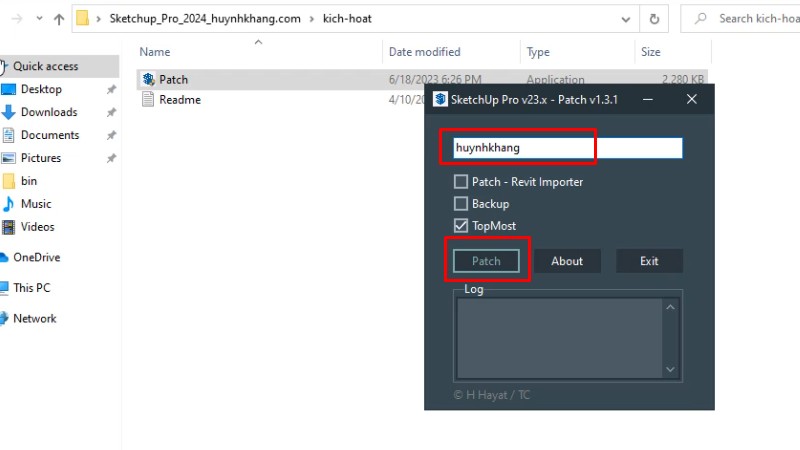 Sketchup 2024: Hướng Dẫn Cài Đặt Chi Tiết, Nhanh Chóng Nhất 16 Đặt tên và bấm Patch